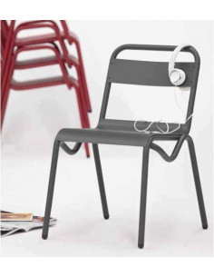Silla lamas retro galvanizada para exterior apilable sho1145010 2