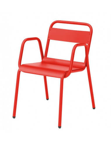 Silla con brazos retro galvanizada para exterior apilable sho1145011