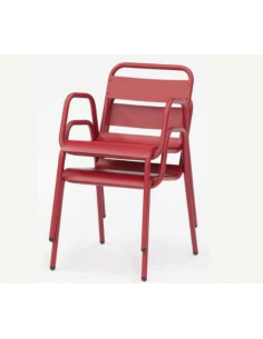 Silla con brazos retro galvanizada para exterior apilable sho1145011 2