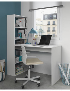 Escriptori juvenil taula ordinador amb prestatge ria de color blanc mju2010004 2