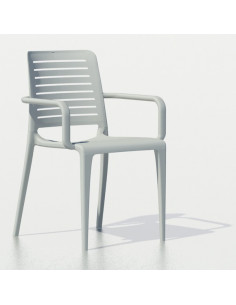 Sillón con brazos PARK apilable azul para terraza 2