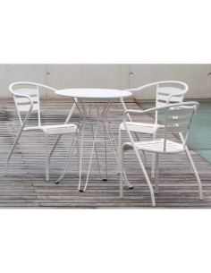 Mesa vintage redonda cor verde para jardim 2