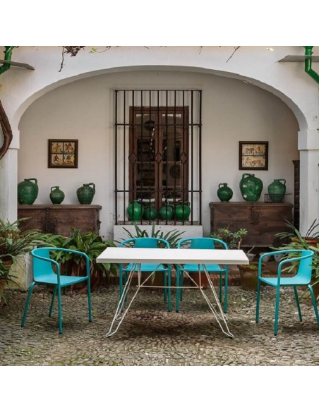 Cadeira de alumínio design retro empilhável para exterior CADIZ sho1145014