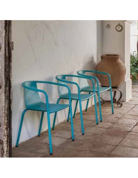 Silla de aluminio diseño retro para exterior apilable CADIZ sho1145014