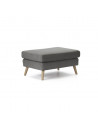 Pouf moderno grigio con base in legno sde887005