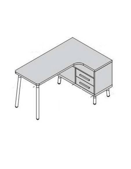 Mesa de estudo de projeto completa com armário e cômoda mju2023001