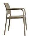 Silla DOCK con brazos para terrazas sho1104025 taupe lateral