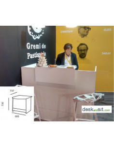 Module en forme incurvée pour les personnes à mobilité réduite, comptoirs de bureaux M et XL mop72008 2