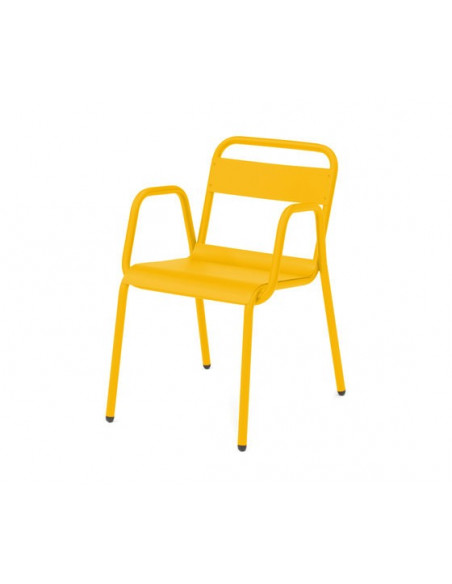 galvanised steel arm chair for contract use retro or vintage style