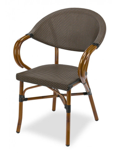 Aluminum and textilene armchair Parisian Bistrot 262