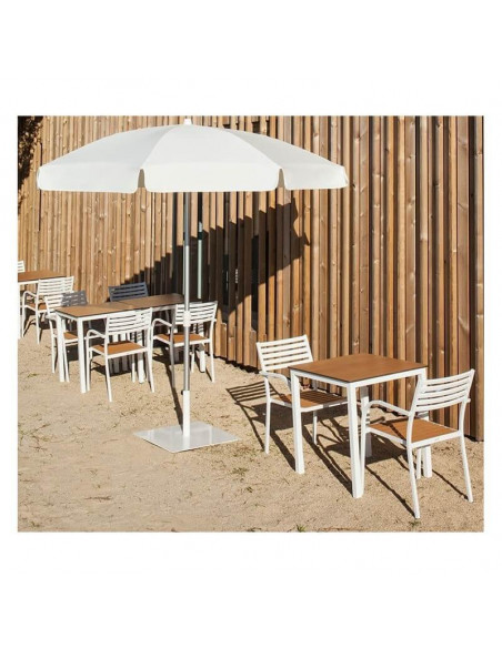 Poltrona para hotelaria empilhável de alumínio Sicília, com braços sho1104028