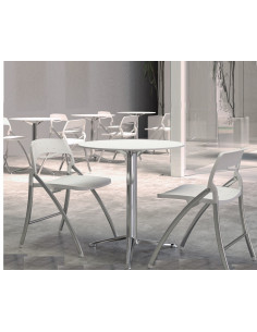 Chaise pliante avec structure en cadre chromé et assise et dos couleurs spl72001 2