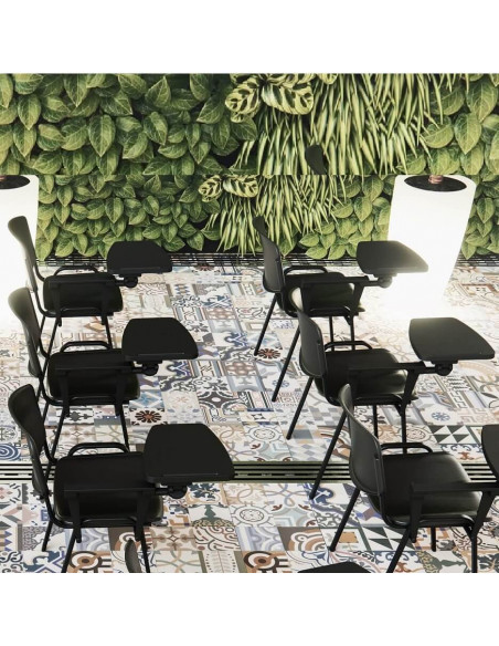 Entrega rápida Silla con pala de escritura polivalente en colores en metal y plástico sop72018