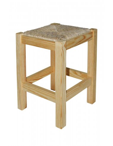 Tabourets de bar-Tabouret en bois avec siège en osier tissé sta2003002