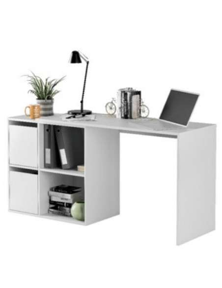 Bureau blanc avec rangements mju2010008