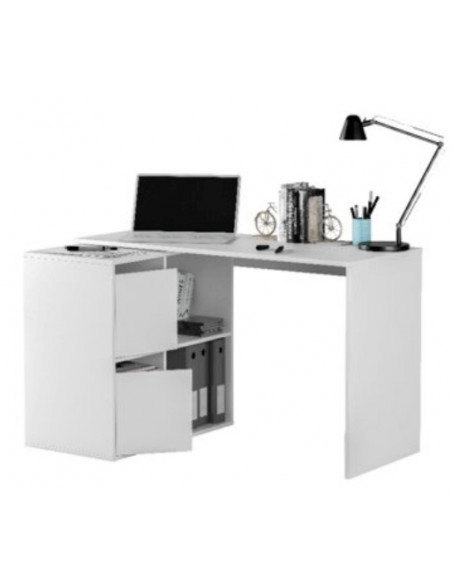 Bureau blanc avec rangements mju2010008