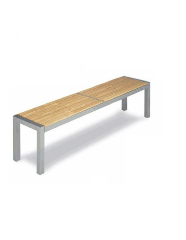 Banc en aluminium et en bois vernis naturel bho1092001