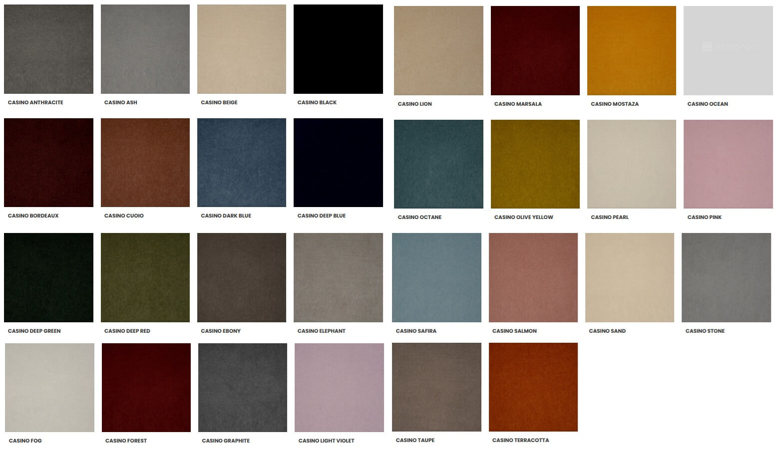 Casino upholstery colors