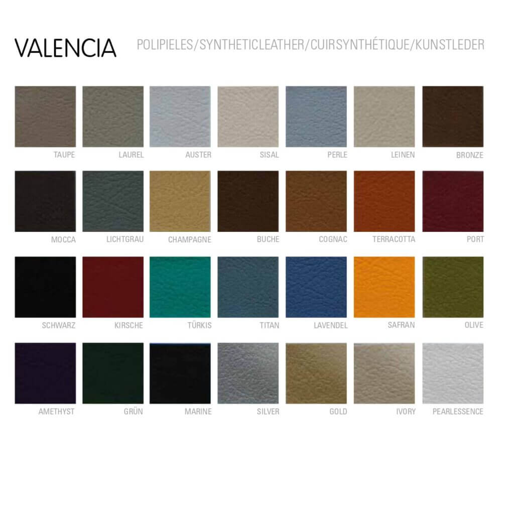 Valencia faux leather upholstery colors