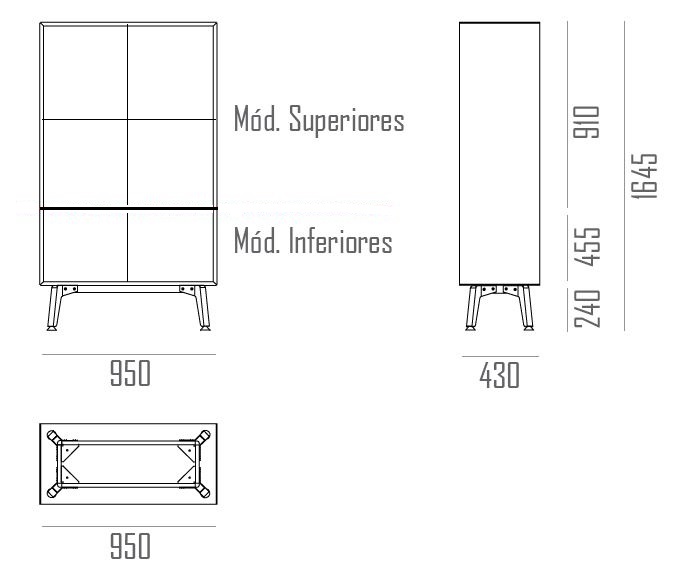 mesure armoire bureau ORIGIN portes etagere