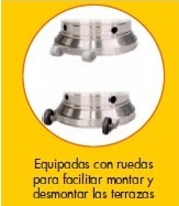 Calefactor corona, detalle ruedas