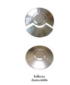 Estufa corona, detalle deflector desmontable